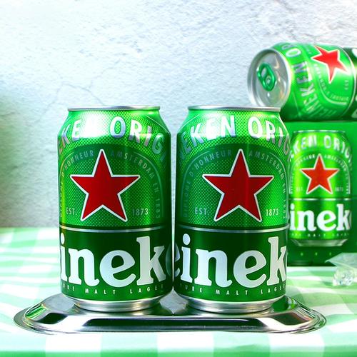 整箱500mlheineken喜力啤酒拉格黄啤酒易拉罐330ml罗24罐经典