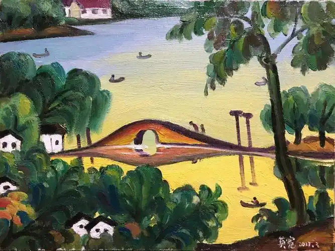 何英宽-西湖四景之柳荫断桥