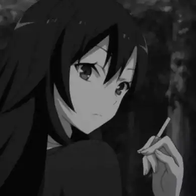 黑白动漫女头像丧 高清伤感的黑白丧风格女头像动漫图片_女生头像_美