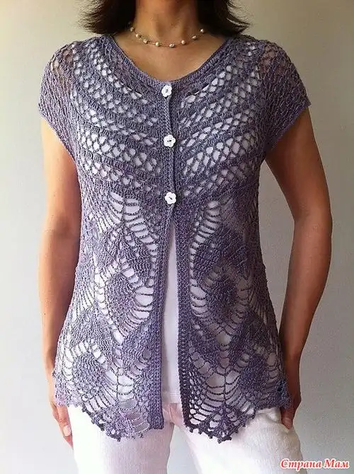 钩针短袖开衫 - 蕾妮 - 蕾雨轩