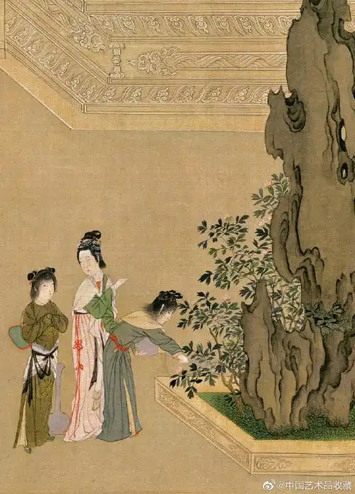 明四家#【 明 仇英 《汉宫春晓图》 】卷,绢本设色,30.6×574.