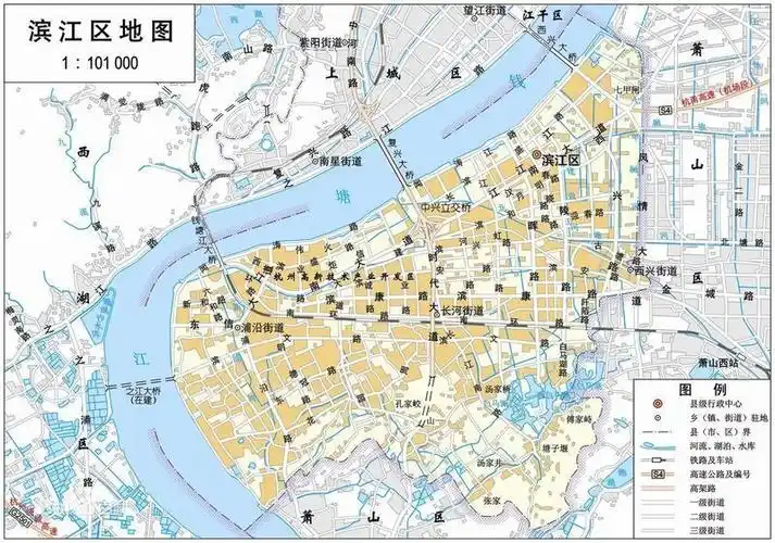 滨江区,位于杭州市南,钱塘江下游南岸,距杭州市中心约7公里,是杭州市