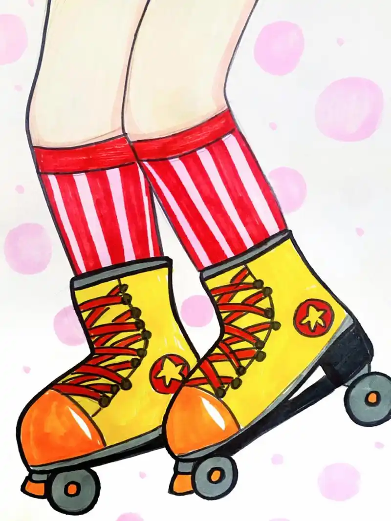 溜冰鞋儿童画 课件名称:《溜冰鞋》 适合年龄:6-7岁 课件素材:溜冰鞋