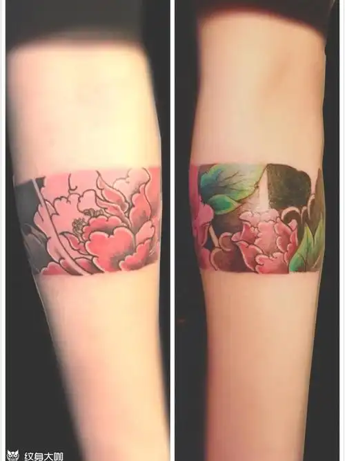 手臂彩色臂环_纹身图案手稿图片_kitty_倩倩的纹身作品集