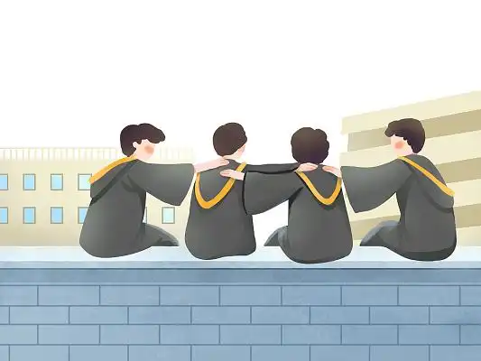 彩色手绘卡通学士服毕业季学生元素png素材