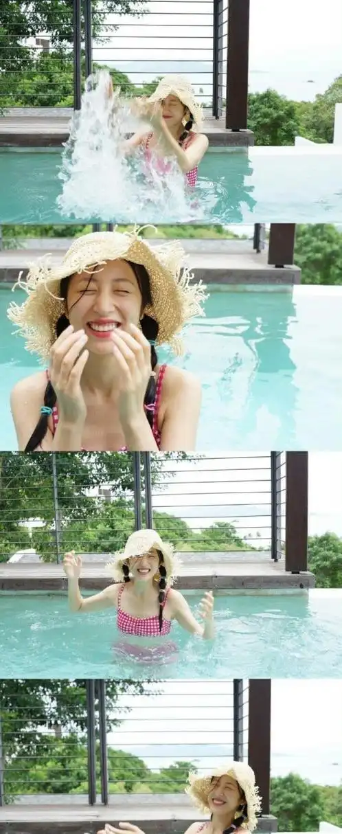 24岁的周雨彤# 周雨彤24岁泳装随拍好美啊,当年的她看起来好清纯啊