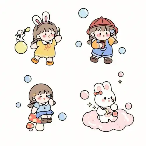 超可爱的芝芝酱之吹泡泡系列卡通头像