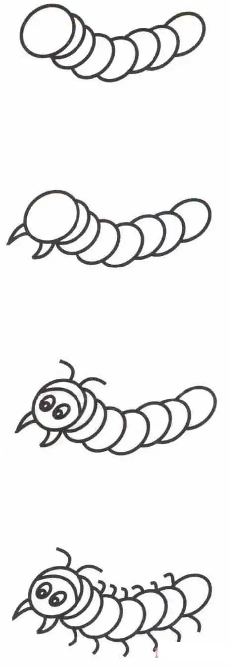 卡通蜈蚣怎么画简洁可爱 蜈蚣简笔画图片