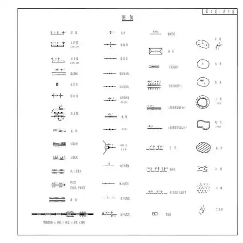 道路桥梁设计cad地形图图例大全