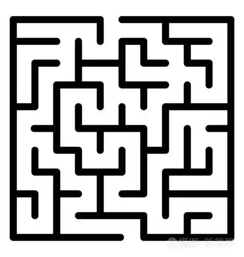 迷宫迷宫设计的线条图标