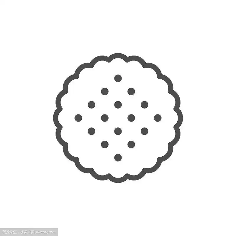 圆形的饼干线轮廓图标