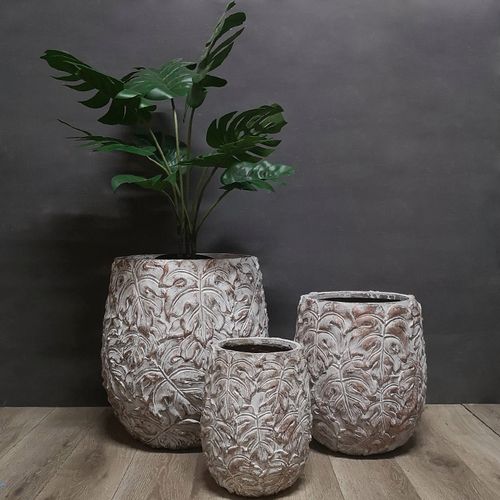 复古水泥大花盆家居落地植物盆装饰摆件透气绿植做旧花器轻奢粗砂