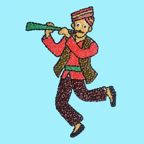 民族团结手工作品 儿童手工制作五谷杂粮豆子粘贴材料包种子画幼儿