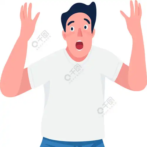 卡通插图为网页图形设计和动画惊恐发作压力障碍情绪反应震惊的人平面