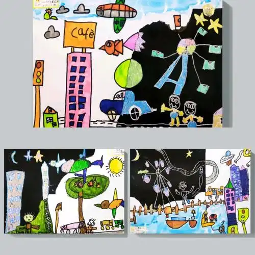 白天与黑夜儿童创意作品