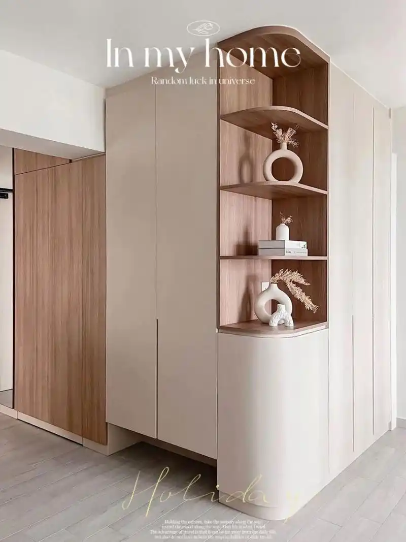 圆弧转角玄关柜,真不怪你被人一眼相中! 要颜值有颜值,要实力有收纳实