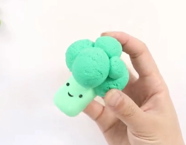 公众号手工教程超轻黏土西兰花四