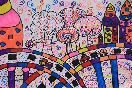 《城市中的高架桥》/少儿绘画作品/儿童画/网络美术馆_中国少儿美术