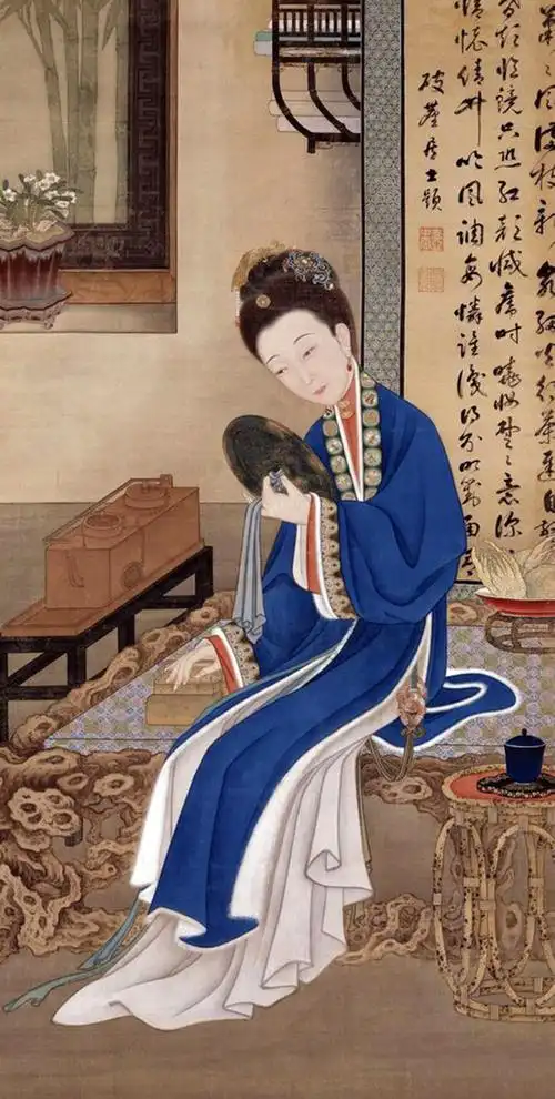 清佚名雍正妃行乐图