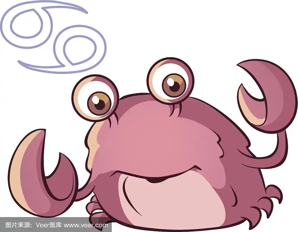 巨蟹座,自然,可爱的,快乐,绘画插图