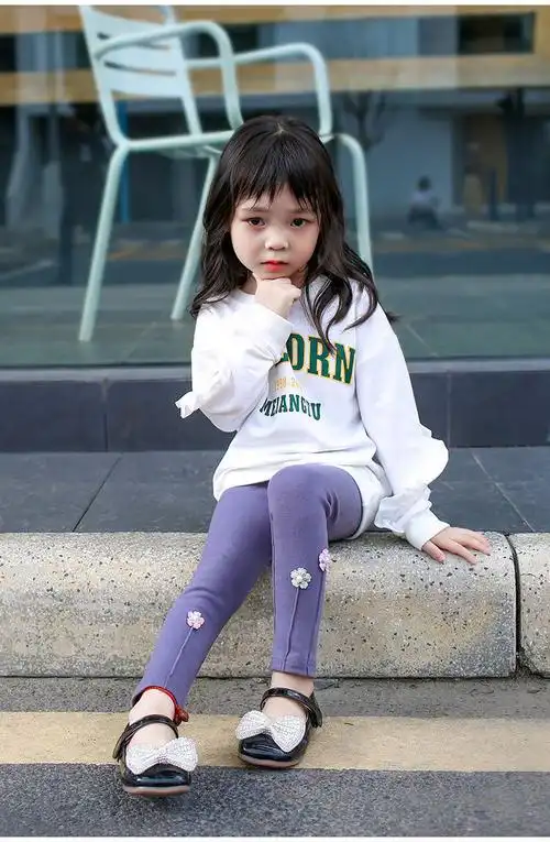 女童秋冬季打底裤儿童中大童款时髦可爱紧身裤适合3-12岁小女孩秋冬天