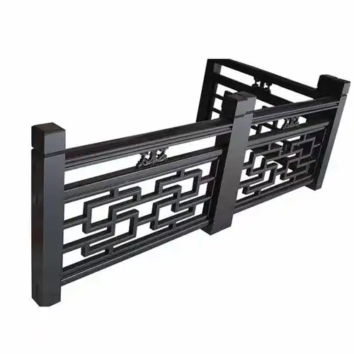 中式仿古铝合金阳台护栏 方管焊接铝护栏 复古铝艺护栏定制