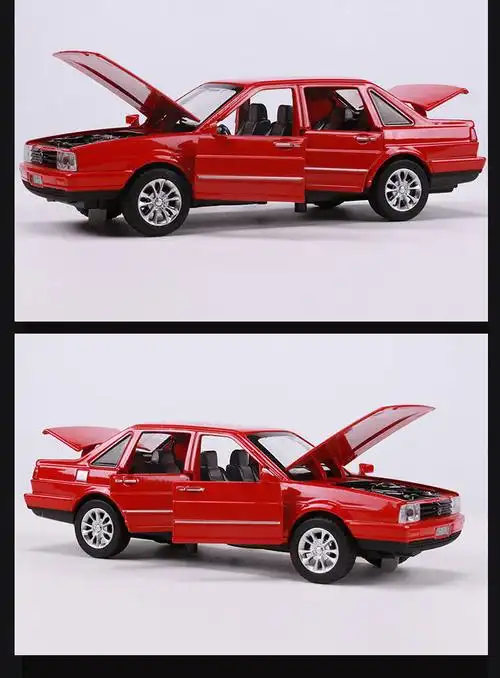 1:32大众桑塔纳轿车模型仿真合金汽车玩具声光回力金属车模型摆件