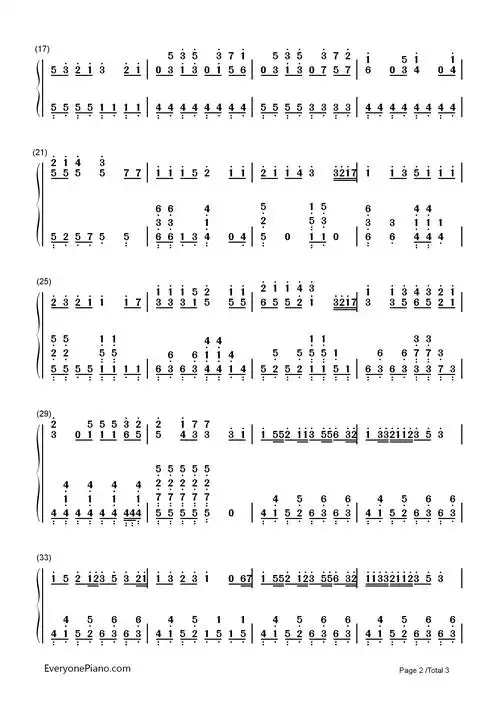 ウミユリ海底谭初音ミク双手简谱预览2