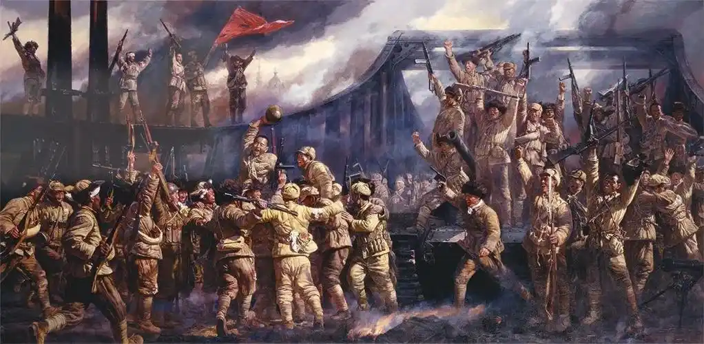 油画平津战役会师金汤桥我们的中国梦文化进万家活动微欣赏54