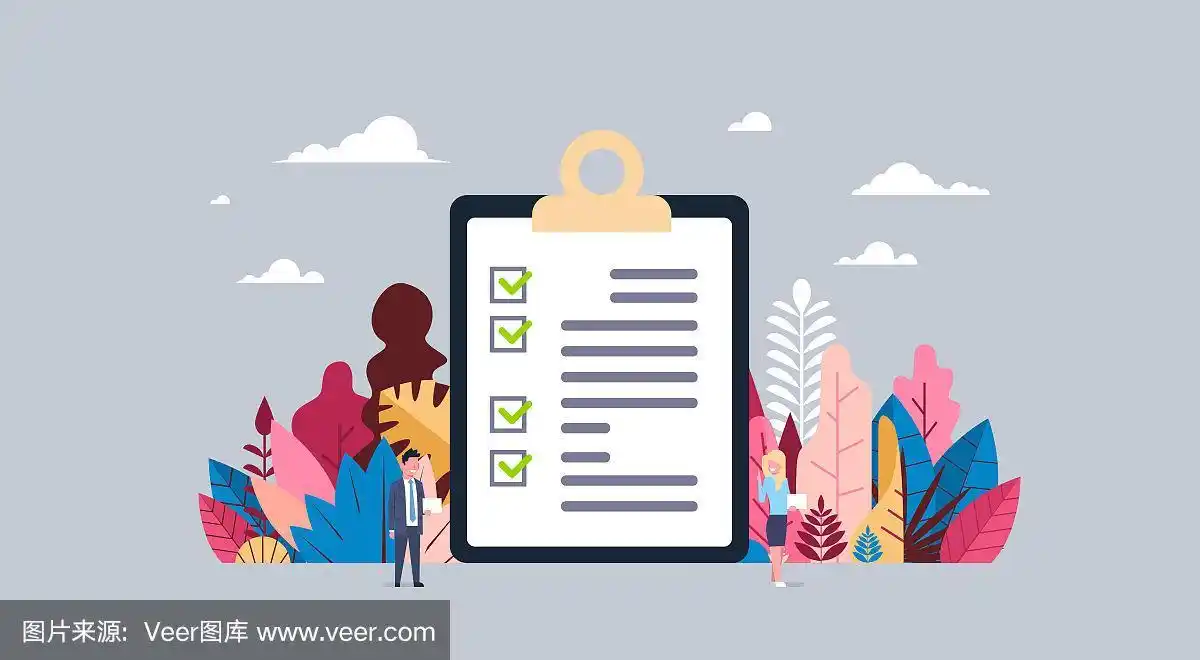 核对问卷调查背景商界男女共同工作持纸成功理念平