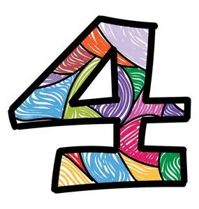 数字四设计数字数字四彩色设计照片