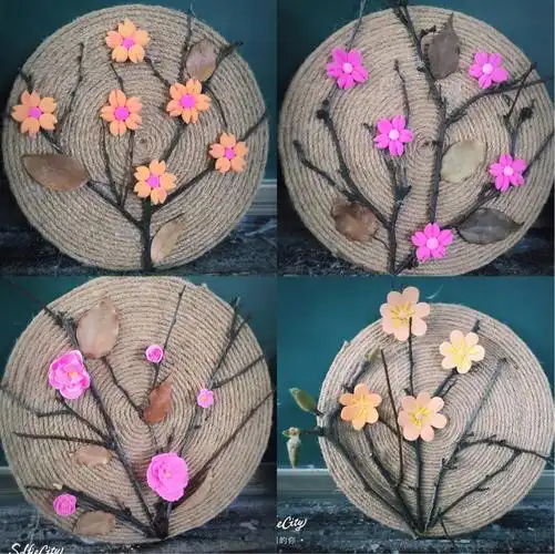 龙岩技师学院幼教班手工作品-----树枝墙饰