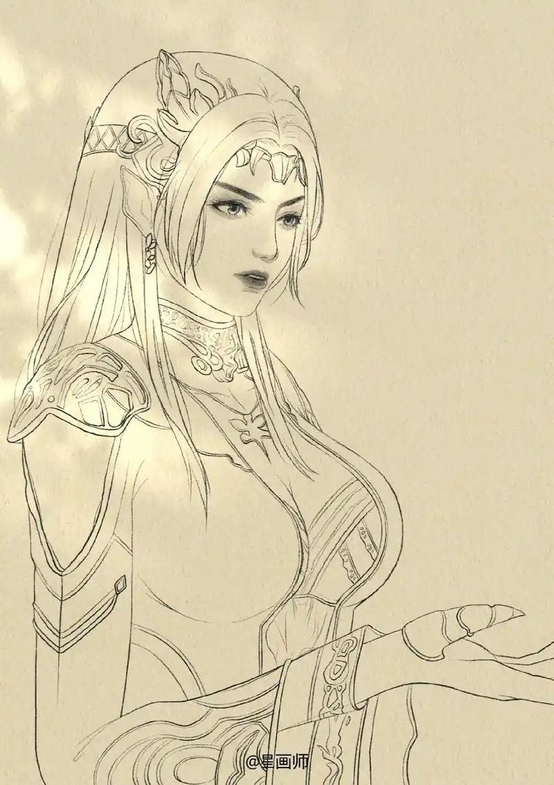 临摹过程|美杜莎女王【斗破苍穹】