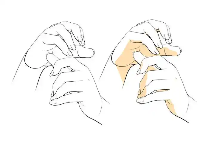 资料贴各种手部动态线稿光影素材