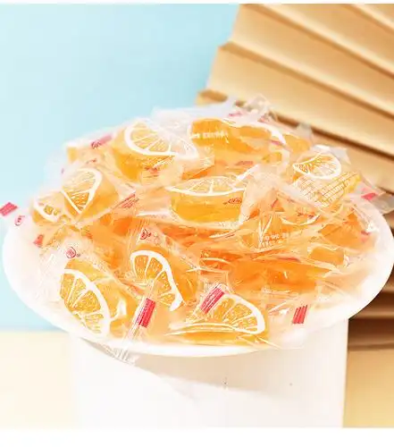 桔子味硬糖果橘子瓣水果味儿时童年怀旧零食高颜值结婚喜糖批发