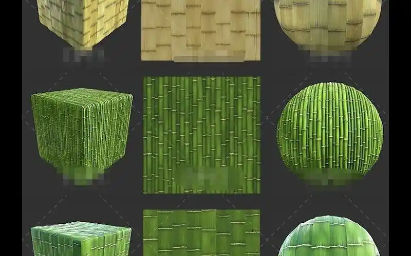 9套高清竹子材质纹理贴图6k支持c4d材质贴图oc渲染素材