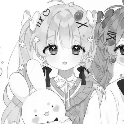 二次元黑白动漫闺蜜头像一对