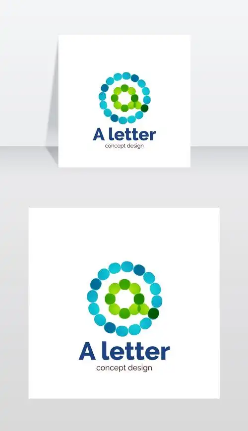 原创向量现代简约点状字母概念标志模板矢量图版权可商用