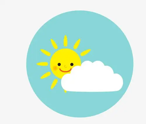 圆形上的卡通天气