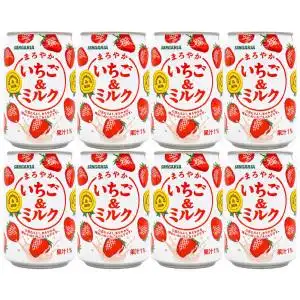 预售日本进口sangaria三佳利草莓牛奶饮料水果乳味饮品小罐275g