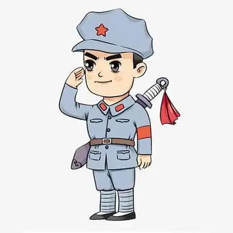 红军简笔画八路军战士简笔画q版八路军简笔画如何画一个在吹冲锋号