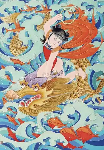 【哪咤闹海 立轴 设色纸本】拍卖品_图片_价格_鉴赏_绘画_雅昌艺术品