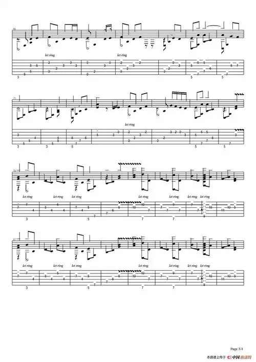 [吉他谱] 古典吉他:james horner:titanic