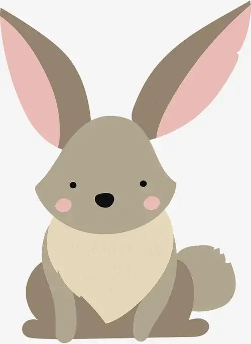 卡通手绘可爱小动物小兔子英文字母