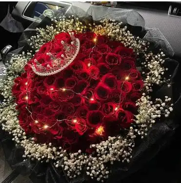 99朵玫瑰花束鲜花速递济南青岛烟台北京郑州合肥成都同城店送女友