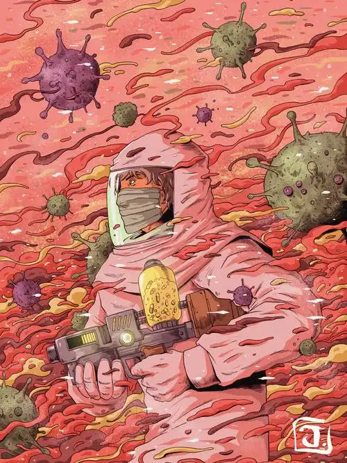 疫情题材插画分享插画师jeffaphisit