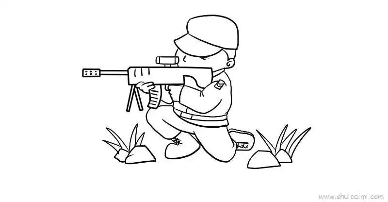 特警儿童画怎么画特警简笔画图片