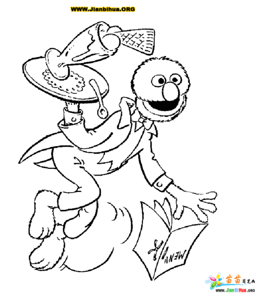 芝麻街卡通人物简笔画