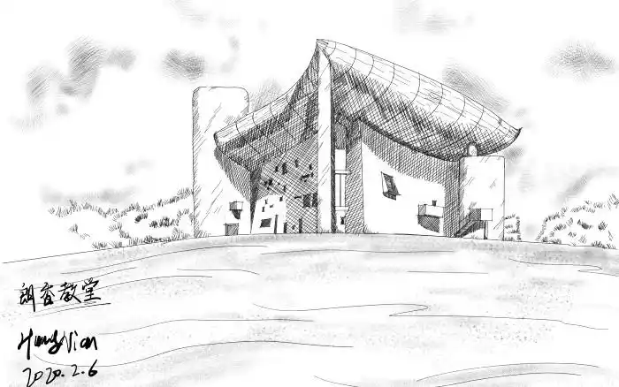 景观手绘-朗香教堂-线稿_哔哩哔哩_bilibili