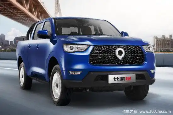 长城炮2021款商用版领航型20t汽油197马力自动四驱标箱双排拖挂皮卡